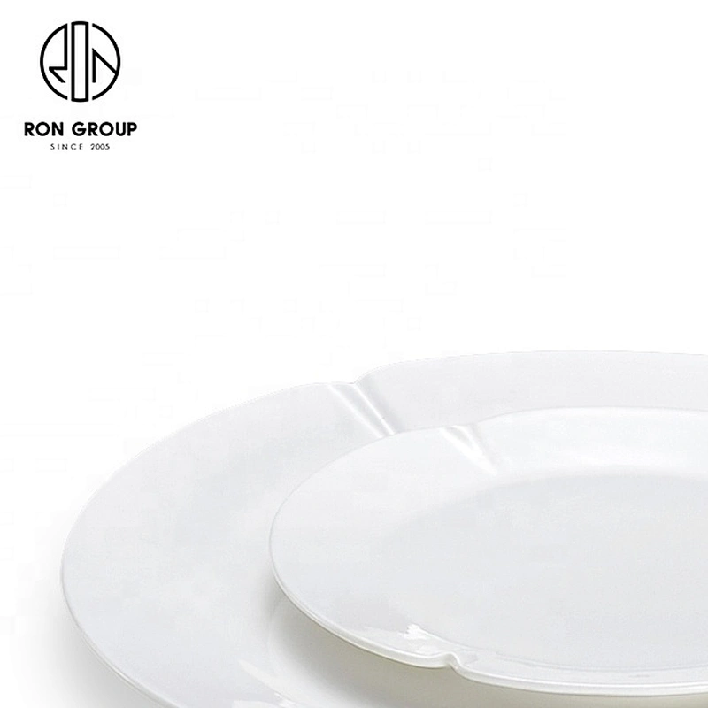 Novelty Design White Round Notched Disc For Restaurant And Hotel