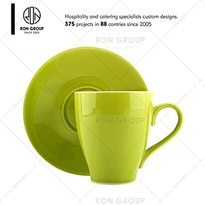Hot Sale Reusable Yellow Ceramic 220ml Coffee Cup