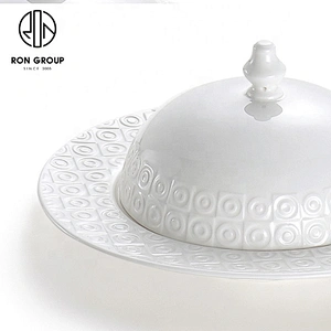 Modern Restaurant Ceramic Round Soup Bowl For Bottom Chassis