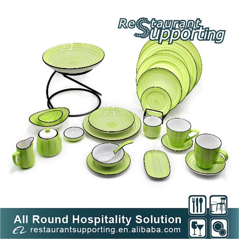 Foshan wholesale custom beautiful porcelain restaurant dessert plate sets