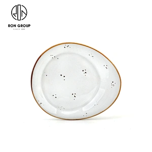 Restaurant Dinnerware Custom Oval Porcelain 6 Inch Snack Plate