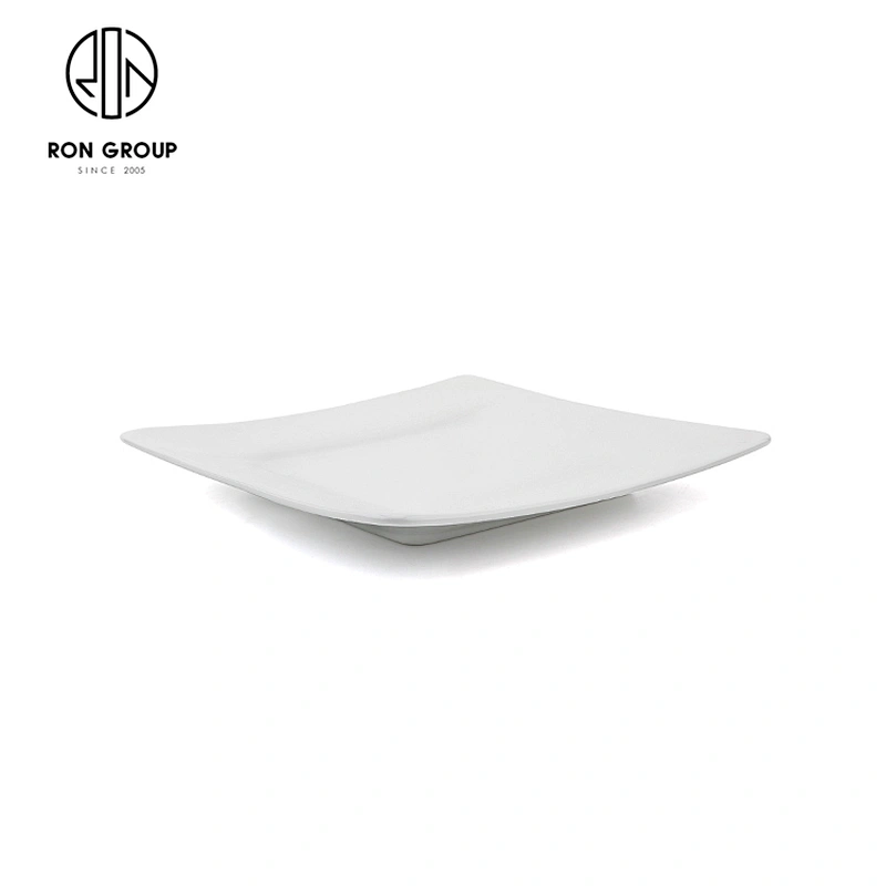 Hotel Restaurant Cheap Tableware Porcelain White Square Buffet Plate