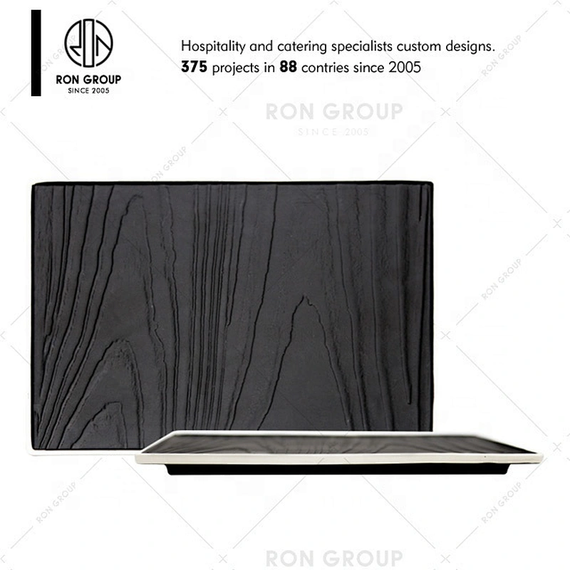 Custom Design Japanese Style Portable Restaurant Wood Grain Plate