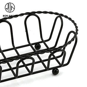 Hot Sale Stainless Steel Black Oval Basket For Home Kitchen Restaurant