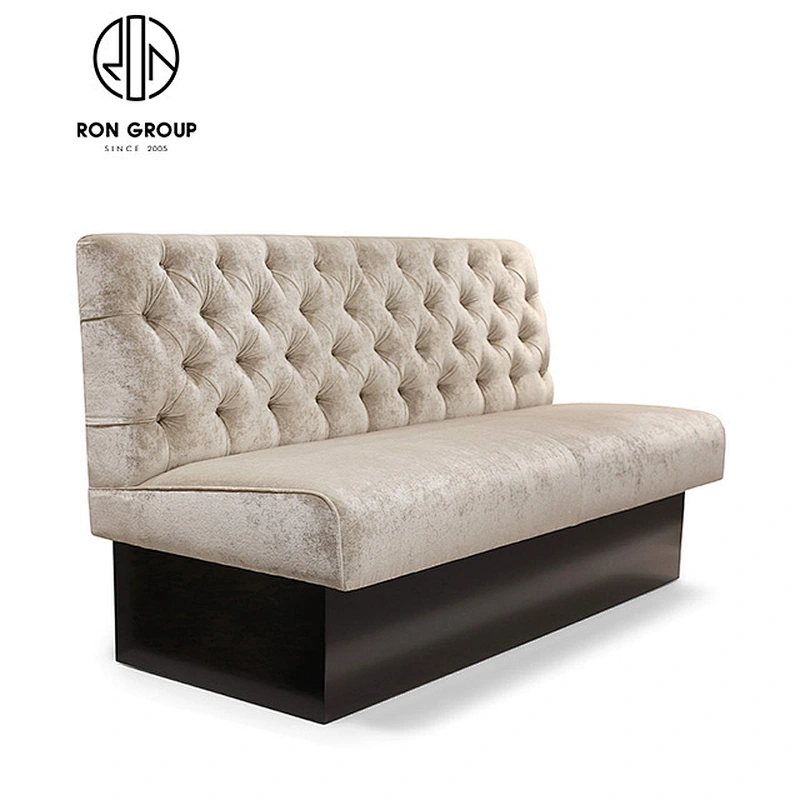 Wholesale Restaurant Coffee Shop Wooden Frame Leather Booth Sofa