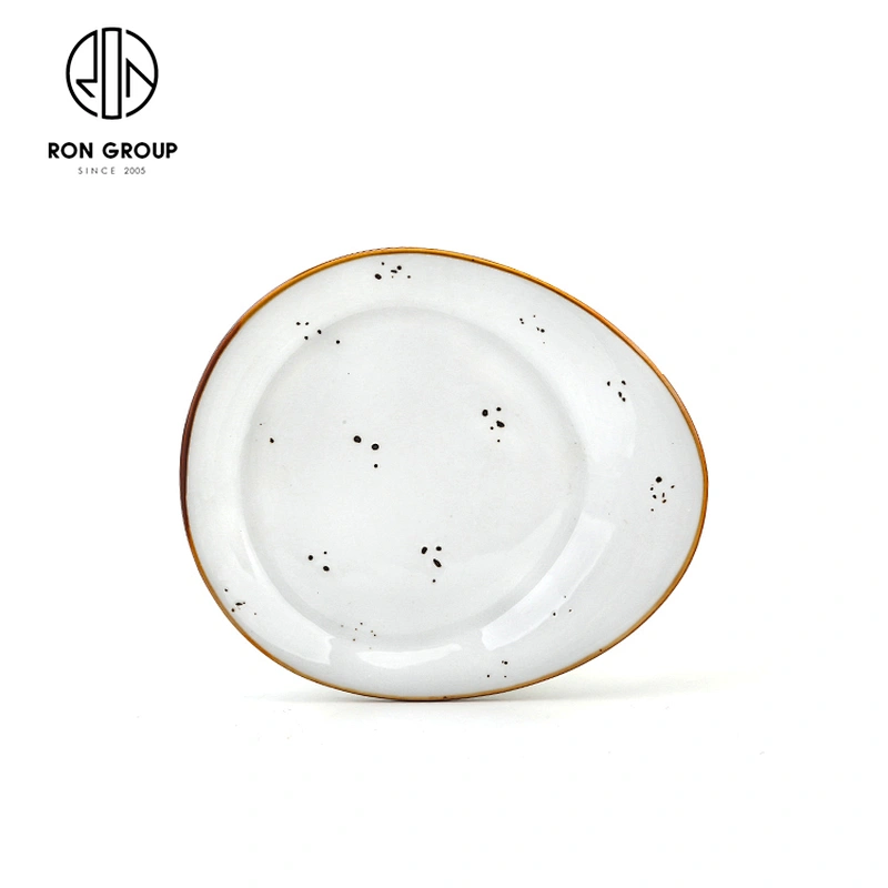 Hot Sale Custom Logo Irregular Shape White Restaurant Serving Dishes