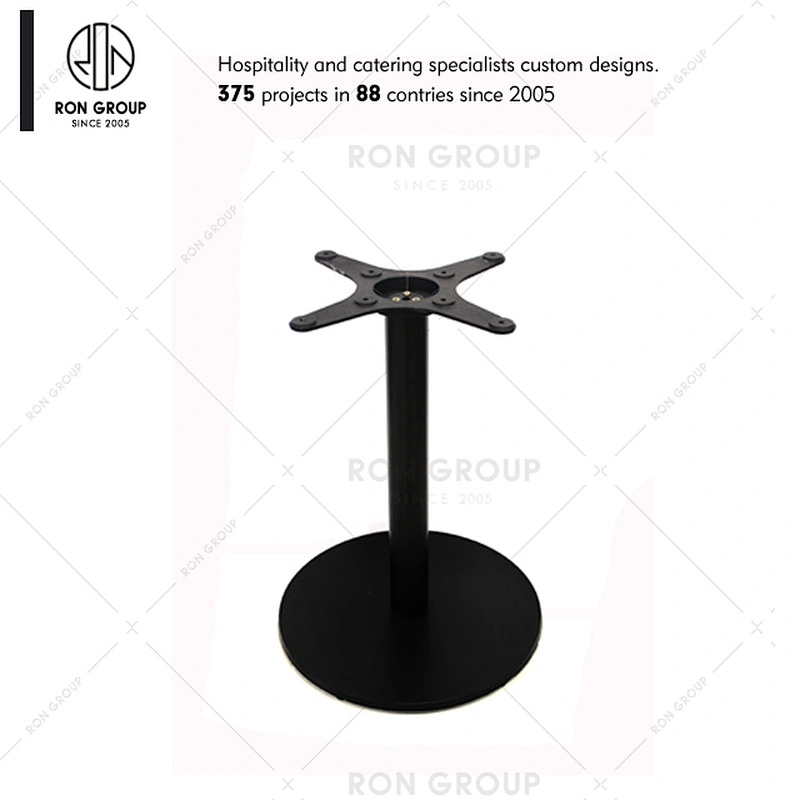 Factory durable industrial black wrought iron base for dining table