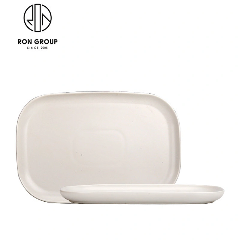 Wholesale Ceramic Square Shape Matte White Dinner Plate