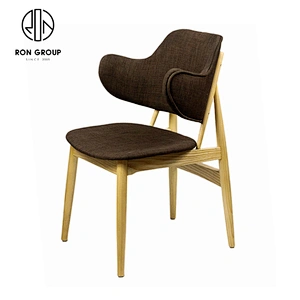Nordic Restaurant Wooden Furniture Armrest Chairs Set Dining Room