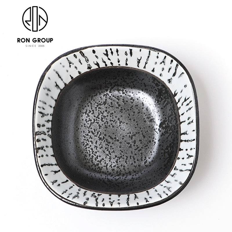 Japanese And Korean Style Restaurant Dinnerware Ceramic Square Porcelain Bowl