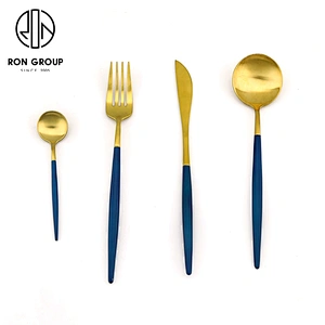 Hot Sale Restaurant Tableware Silver Gold Wedding Stainless Steel Cutlery Set