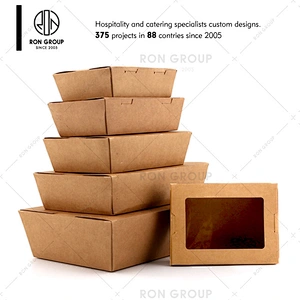 Custom restaurant take away disposable kraft paper food container