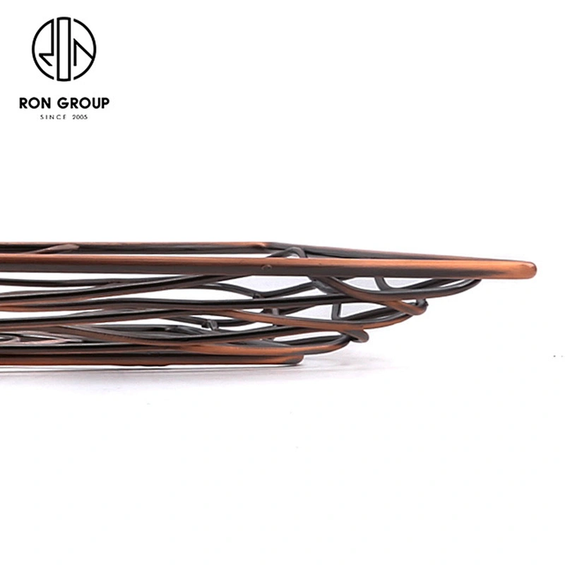 Muti-Purpose Metal Wire Storage Copper Square Basket For Restaurant Kitchen
