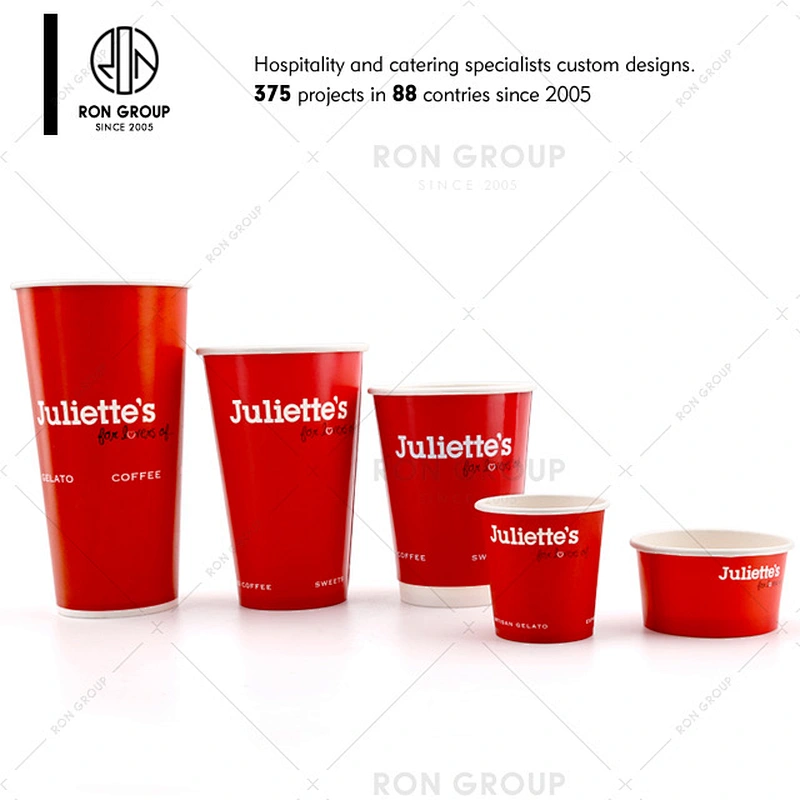 Restaurant coffee shop disposable custom printed compostable pla ice cream paper cup
