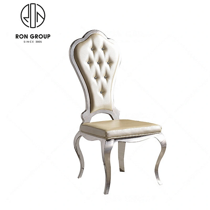 Wholesale furniture metal frame modern gold banquet dining chair