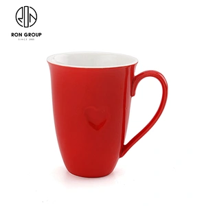 Restaurant 360ml Recyclable Reusable Ceramic Coffee Cup With  Handle