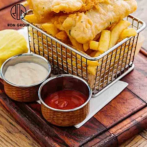 Restaurant Copper Coated Small Sauce Cups Stainless Steel Ramekin