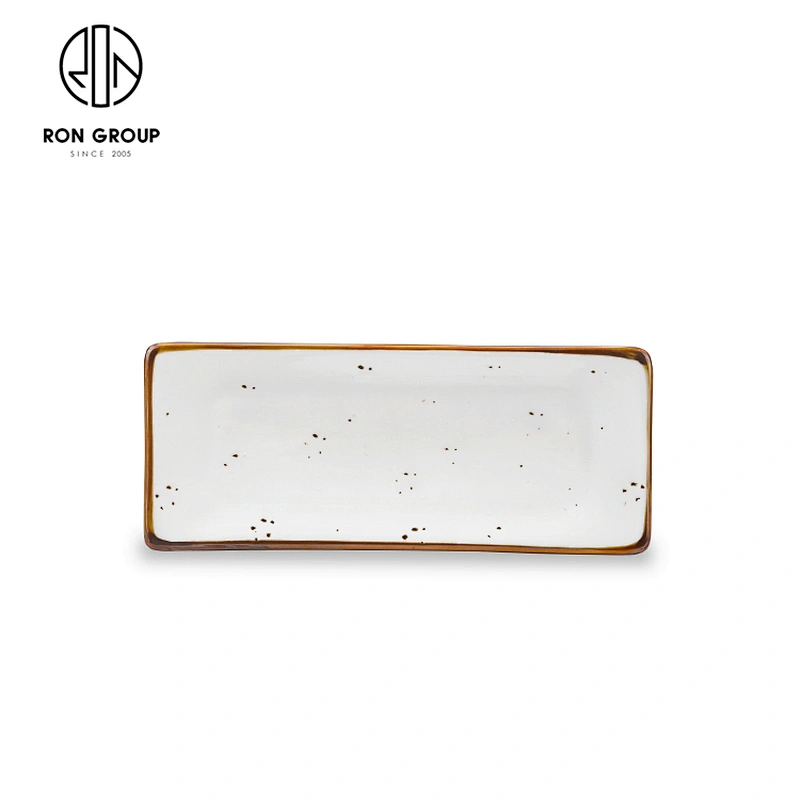 High Quality Hotel Catering Durable Porcelain Rectangular Towel Dish Plate