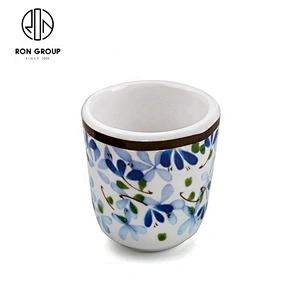 Oem Cafe Shop Ceramics China Blue Pattern Straight Cup