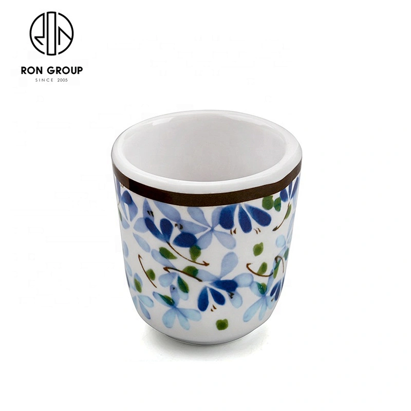 Oem Cafe Shop Ceramics China Blue Pattern Straight Cup
