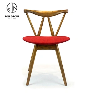 Hot Sale Modern Restaurant Furniture Horn Elbow Dining Ash Wooden Chair