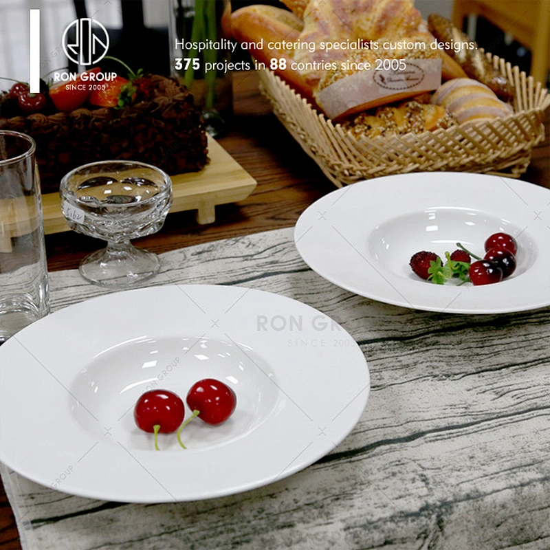 White Porcelain Dinner Plate For Restaurants