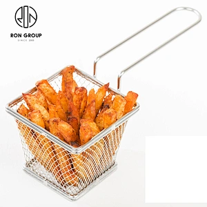 perforated strainer restaurant kitchen accessories stainless steel french fry serving holder fried basket
