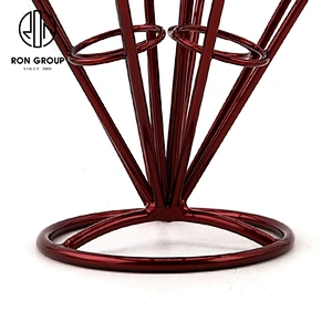 Restaurant Counter Red Spray Four Cone French Fry Stand Food Rack Chips Stand