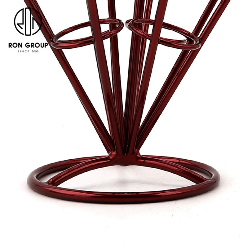 Restaurant Counter Red Spray Four Cone French Fry Stand Food Rack Chips Stand