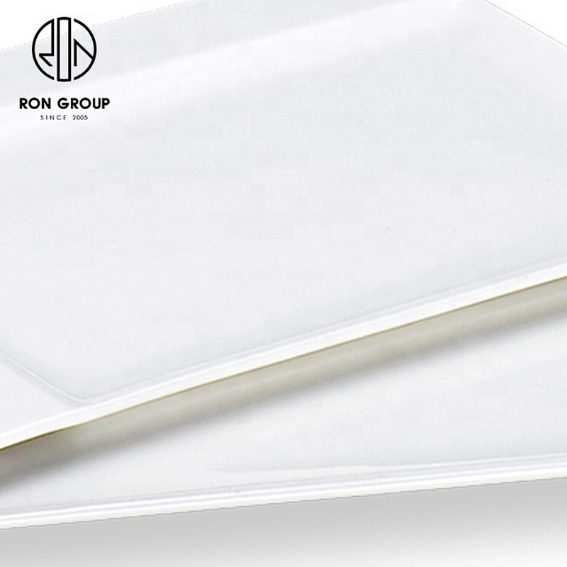 Wholesale White Ceramic Rectangle Plate For Hotel And Restaurant