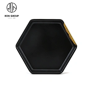 Wholesale Cheap Unique Modern Gold Lip Tableware Hexagonal Plate For Hotel