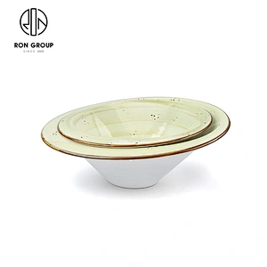 Wholesale Restaurant Tableware Porcelain 9 Inch Bevel Noodles Soup Bowl