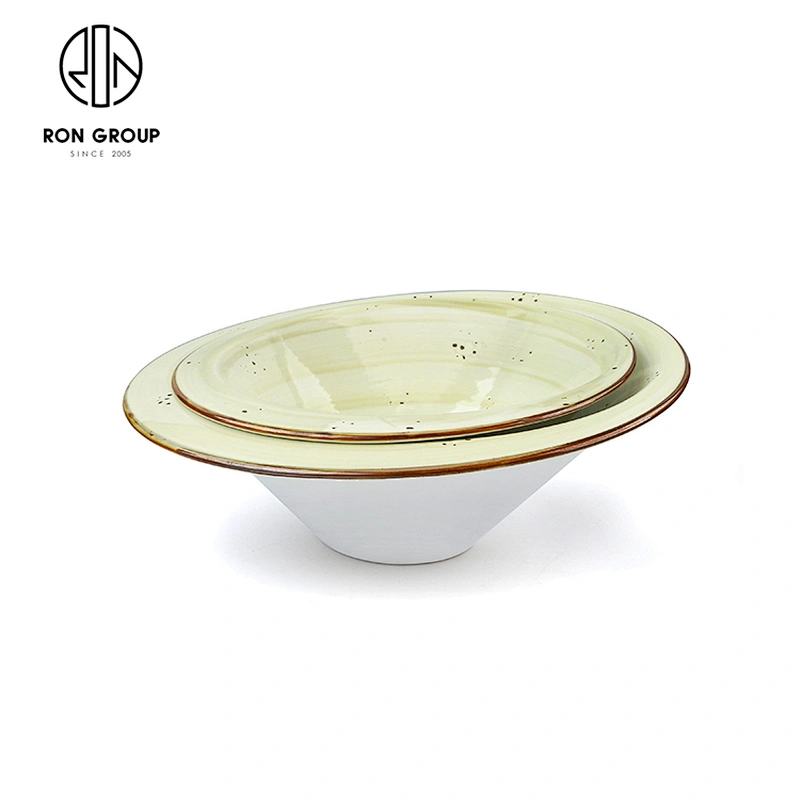 Wholesale Restaurant Tableware Porcelain 9 Inch Bevel Noodles Soup Bowl