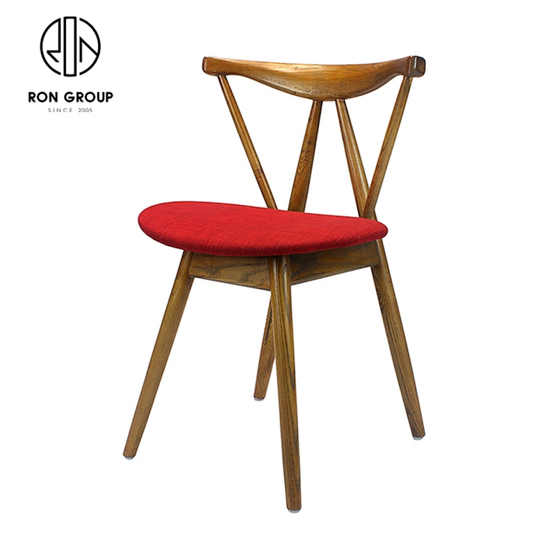 Hot Sale Modern Restaurant Furniture Horn Elbow Dining Ash Wooden Chair
