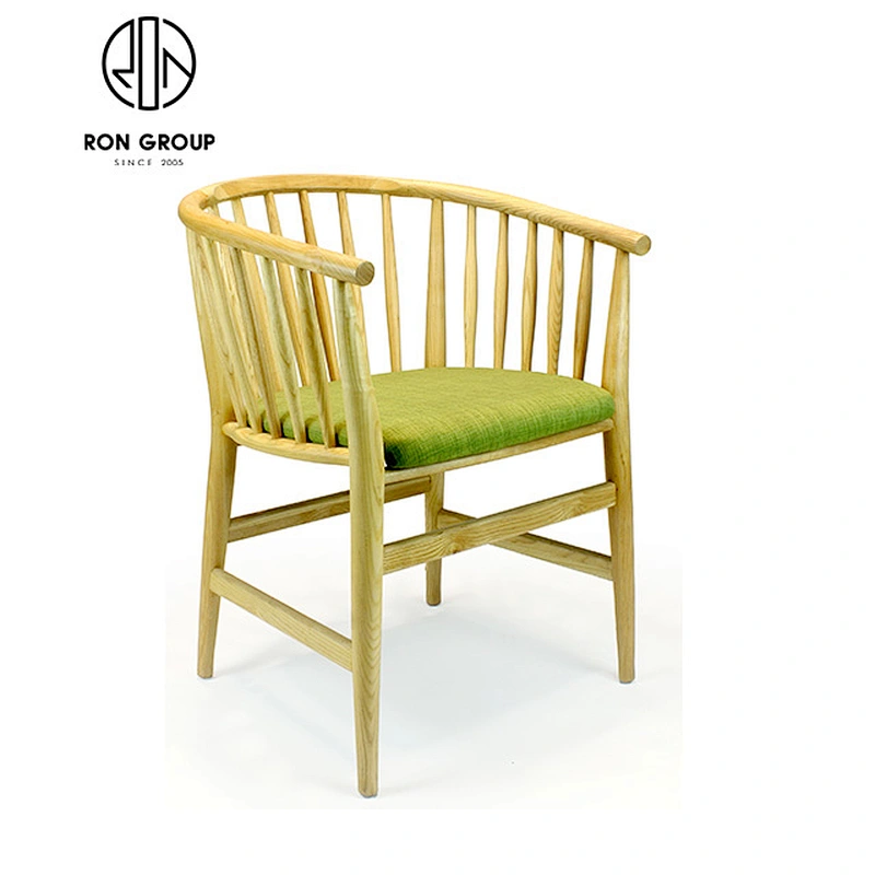 Wholesale Restaurant Cafe Wood Dining Chair With Armrest