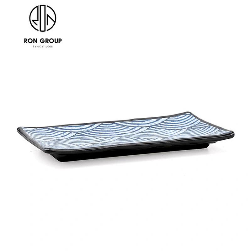 Japanese Tableware Rectangle Melamine Dinner Plate For Restaurant