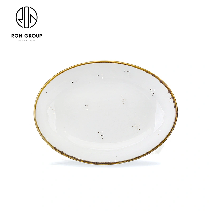 Hot Sale Custom Logo Irregular Shape White Restaurant Serving Dishes