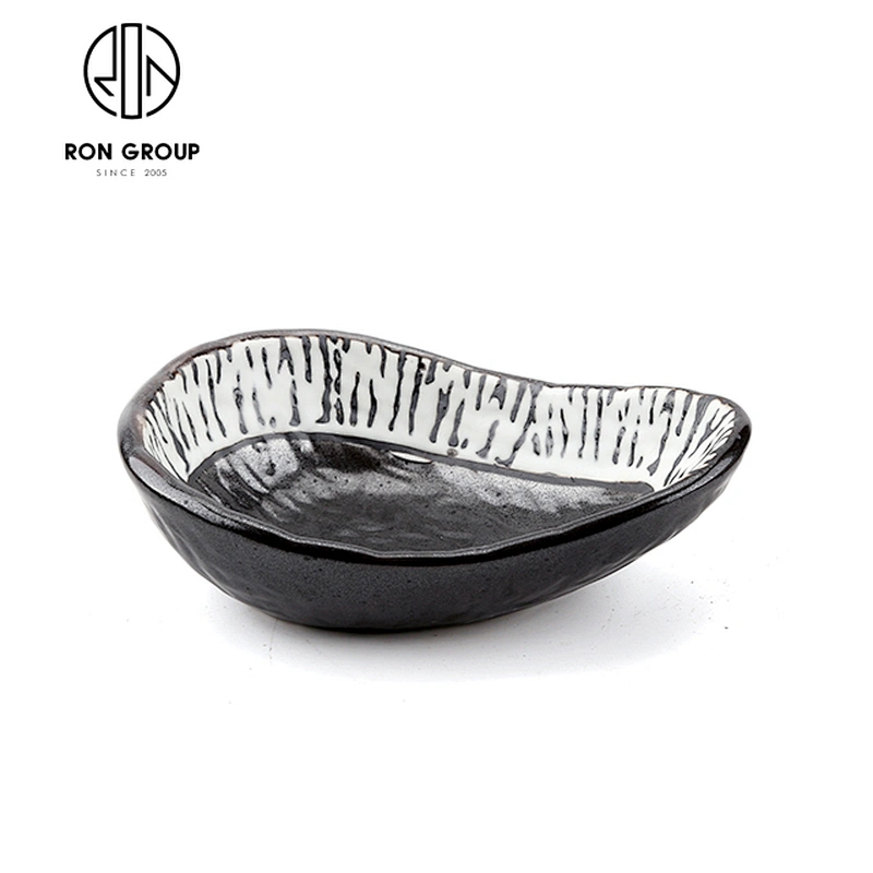 Modern Design Ceramic Fruit Serving Salad Pear Shaped Plates For Hotel