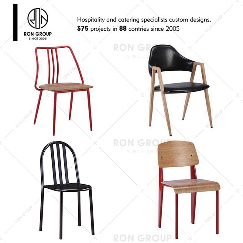 Restaurant Leather Dining Chair With Metal Frame
