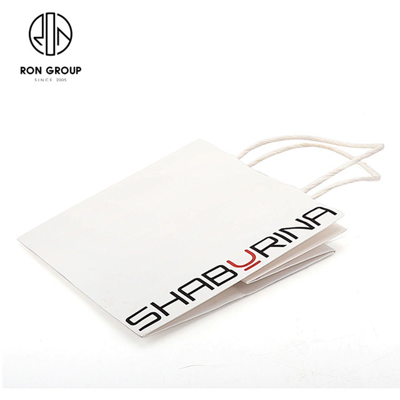Customized Disposable Take Away Food Packaging Paper Bag With Handle
