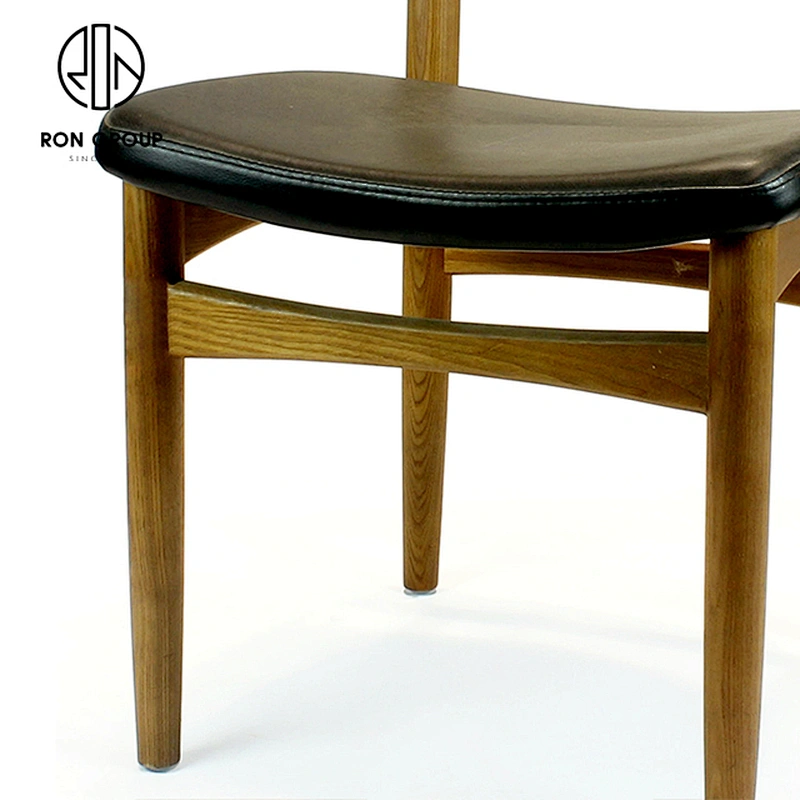 New Design Walnut Ash Solid Wood Lounge Horn Elbow Dining Room Chair
