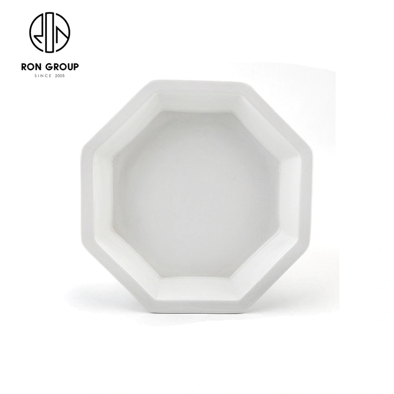 Wholesale Porcelain Tableware White Octagonal Bowl For Restaurant