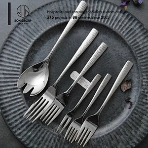 Restaurant Stainless Steel Silver Dinner Fork With Special Handle