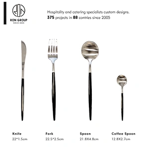 Low MOQ  restaurant dining table metal steel cutlery set