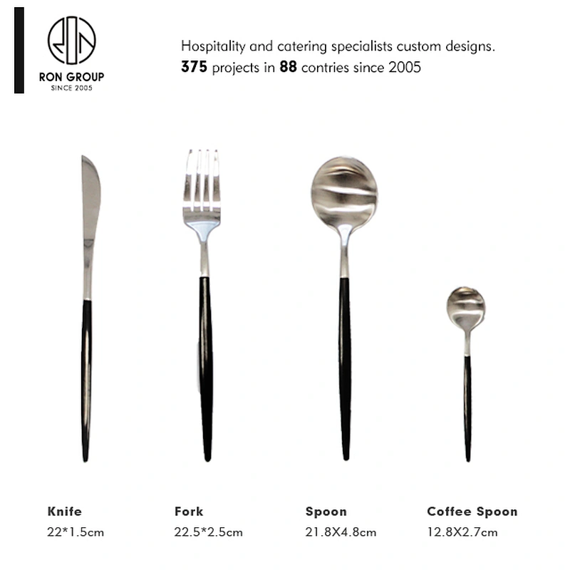 Low MOQ  restaurant dining table metal steel cutlery set