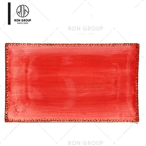 Wholesale Restaurant Orange Square Ceramic Dinner Plate