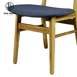 French Style Low Back Wooden Upholstered Dining Chairs For Restaurants