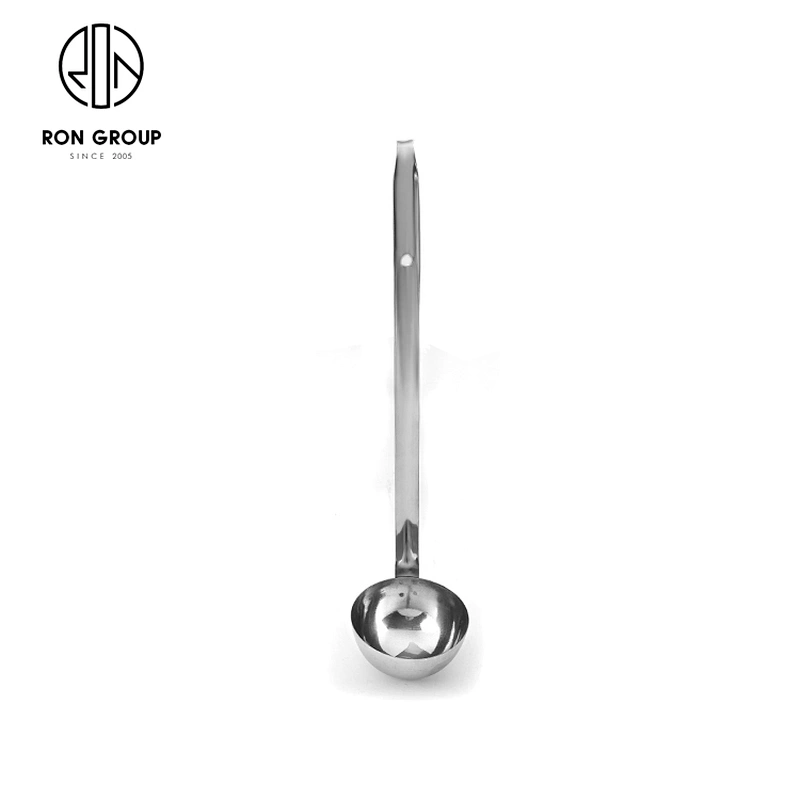 Kitchen Accessories Stainless Steel Round Head Soup Ladle Spoon With Hook