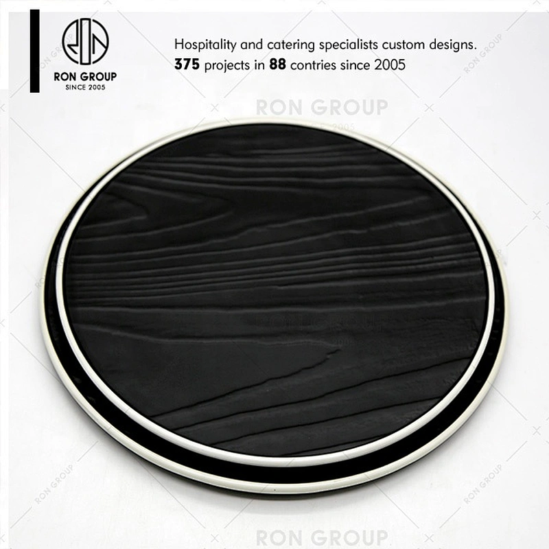 Custom Design Japanese Style Portable Restaurant Wood Grain Plate