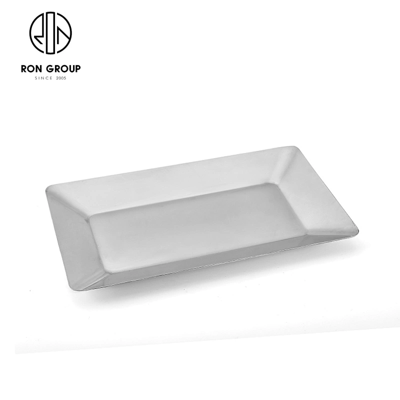 Restaurant Stainless Steel High Quality Silver Rectangle Dinner Plate